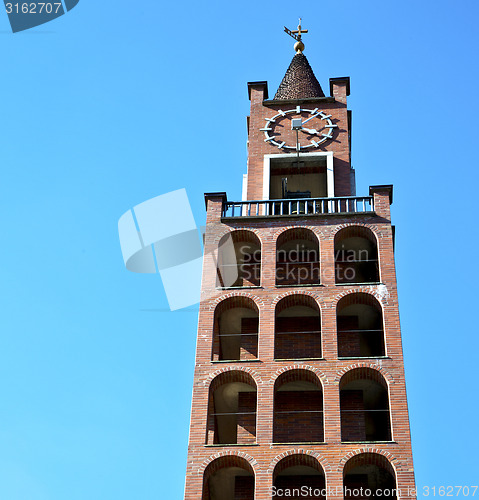 Image of in castellanza   abstract     and church tower bell sunny day 