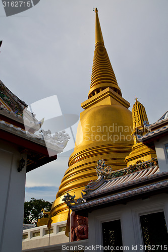 Image of asia  thailand  in  bangkok sunny  temple   roof wat  palaces   