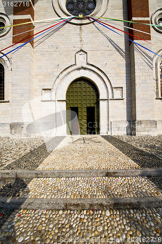 Image of  italy  lombardy    in  the varano borghi   old   church  closed