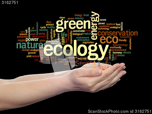 Image of Conceptual ecology word cloud isolated