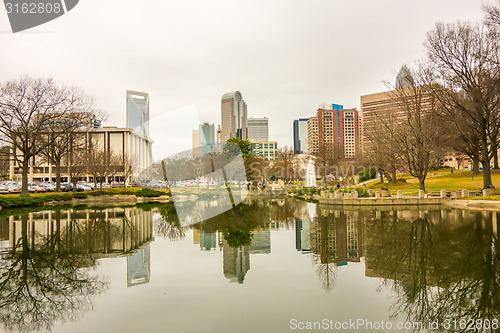 Image of overcast weather over charlotte nc skyline