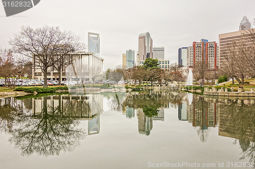 Image of overcast weather over charlotte nc skyline