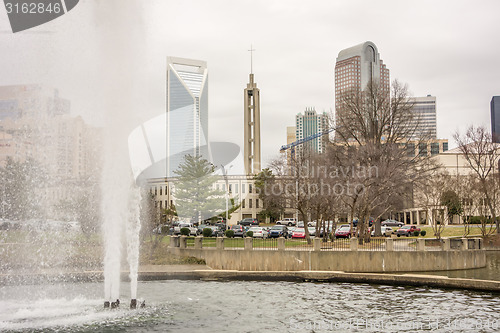 Image of overcast weather over charlotte nc skyline