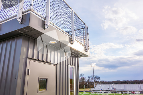 Image of stadium press box booth