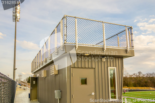 Image of stadium press box booth