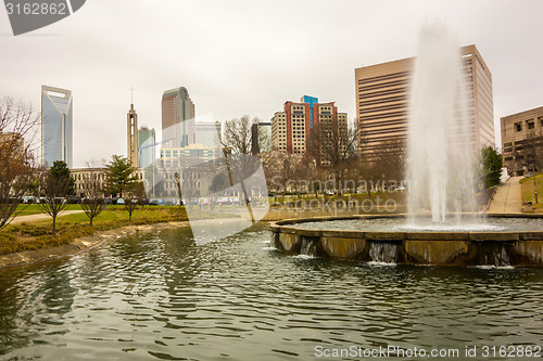 Image of overcast weather over charlotte nc skyline