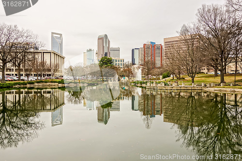 Image of overcast weather over charlotte nc skyline