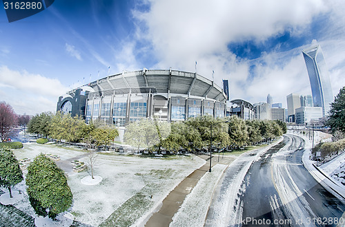 Image of charlotte north carolina city after snowstorm and ice rain