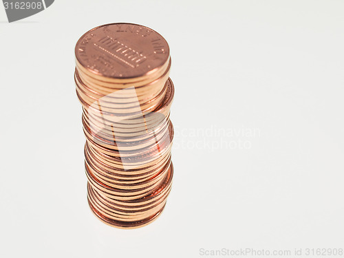 Image of Dollar coins 1 cent wheat penny cent