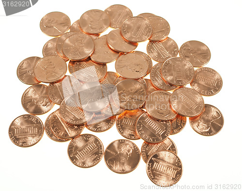 Image of Dollar coins 1 cent wheat penny cent