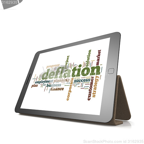 Image of Deflation word cloud on tablet