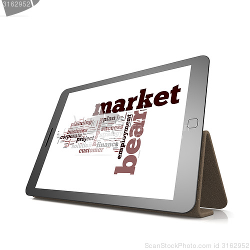 Image of Bear market word cloud on tablet