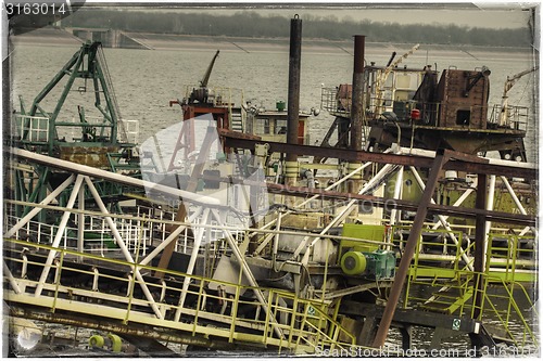 Image of Ships moored at a shipyard