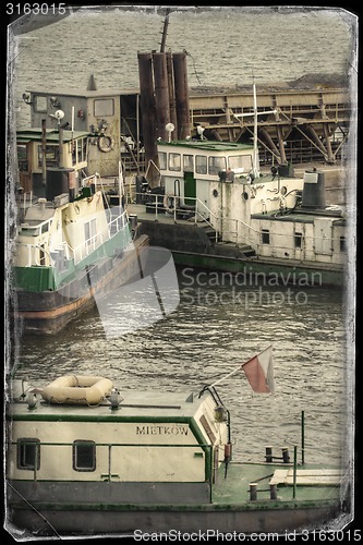 Image of Ships moored at a shipyard