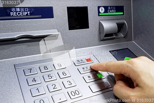 Image of ATM - entering pin