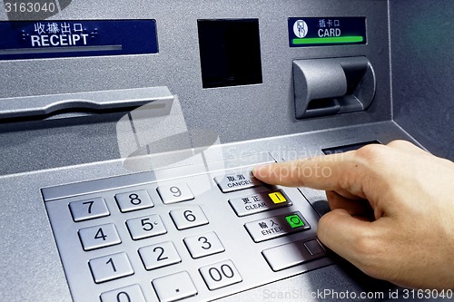 Image of ATM - entering pin