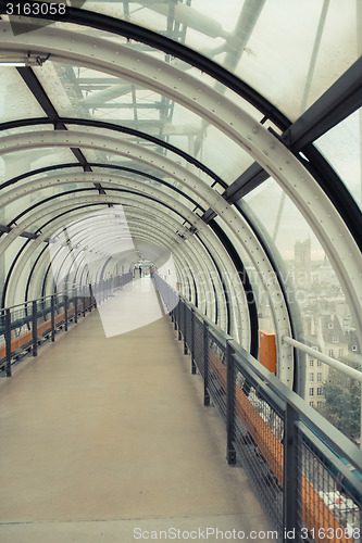 Image of Glass conduit at Pompidou Centre in Paris France