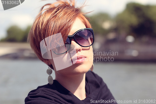 Image of Beautiful young woman in Paris, France.