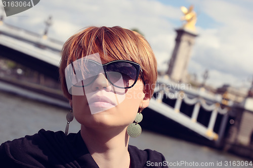 Image of Beautiful young woman in Paris, France.