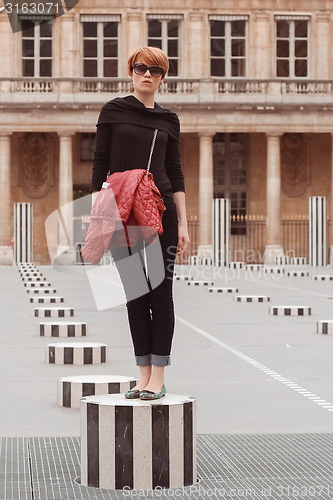 Image of Beautiful young woman in Paris, France.