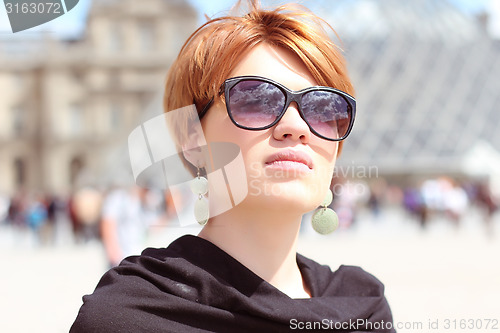 Image of Beautiful young woman in Paris, France.