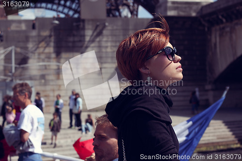 Image of Beautiful young woman in Paris, France.