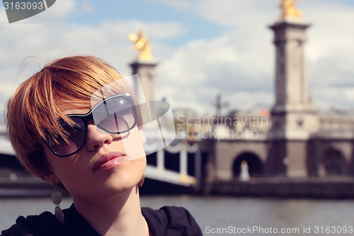 Image of Beautiful young woman in Paris, France.
