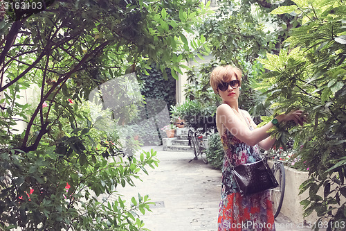 Image of Beautiful young woman in Paris, France.