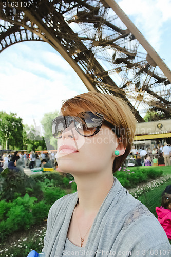 Image of Beautiful young woman in Paris, France.