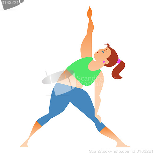 Image of Normal a little fat woman doing yoga