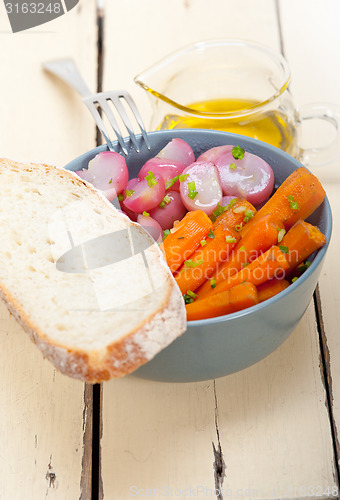 Image of steamed  root vegetable on a bowl