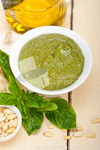 Image of Italian basil pesto sauce ingredients