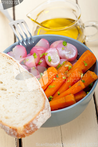 Image of steamed  root vegetable on a bowl