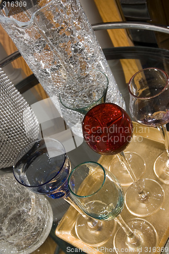 Image of fancy cocktail glasses and crackled glass