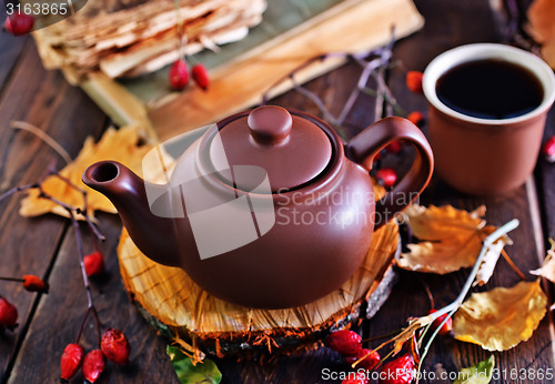 Image of fresh tea in teapot