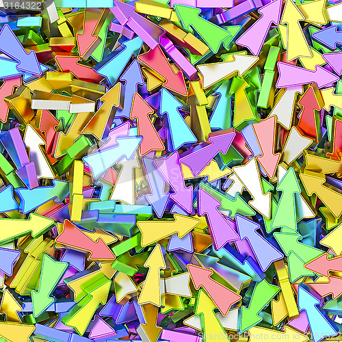 Image of Background composed of many colorful small arrows