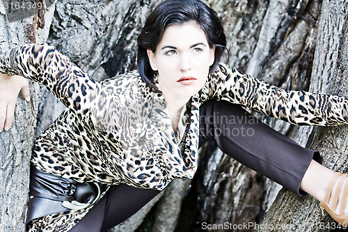 Image of Woman in Tree Landscape