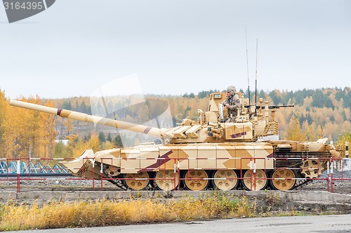 Image of Modified T-72 with additional protection kit