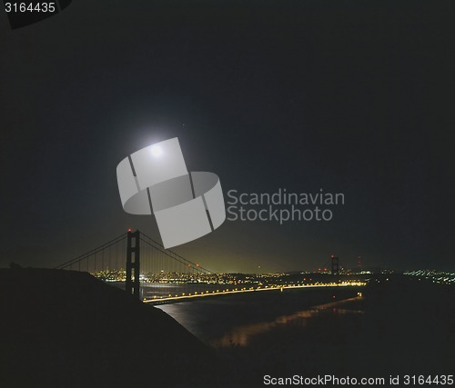 Image of Golden Gate Bridge in Moonlight