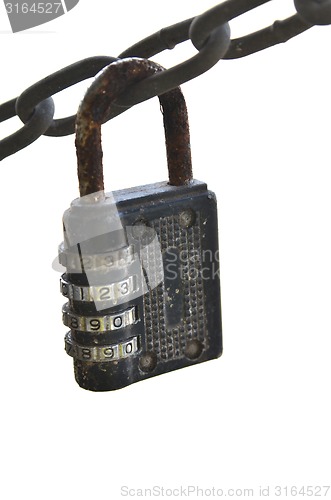 Image of Rusty lock and chain