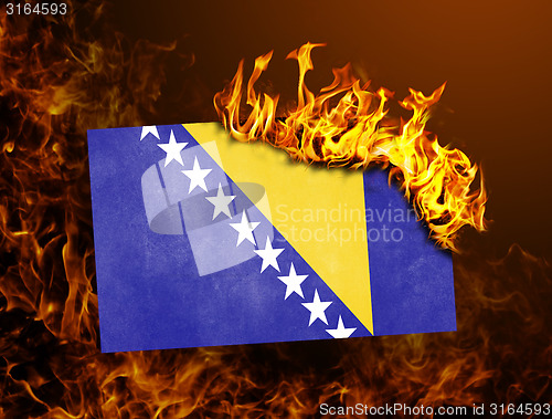 Image of Flag burning - Bosnia and Herzegovina