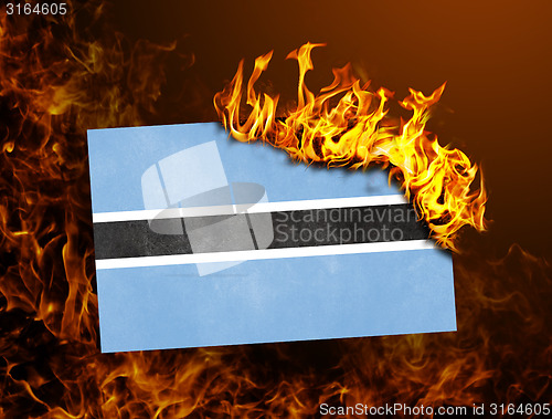 Image of Flag burning - Botswana