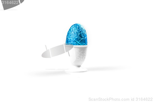 Image of Easter chocolate egg in blue