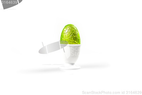 Image of Easter chocolate egg in green