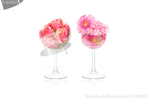 Image of Flower decoration in glasses