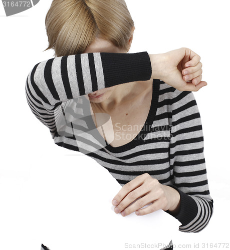 Image of Woman holding a paper