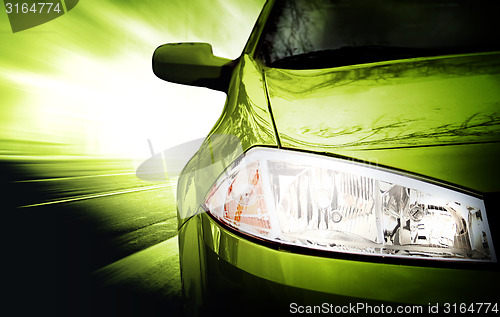 Image of Green Sport Car - Front side