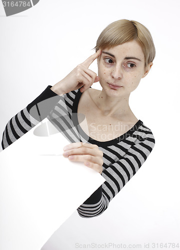 Image of Woman holding a paper