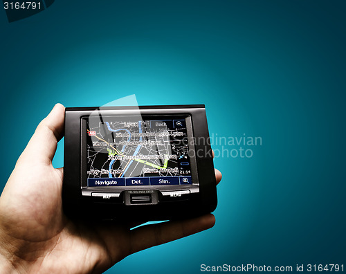 Image of Gps in a man hand.