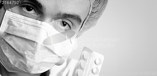 Image of Portrait of a young doctor with stethoscope.